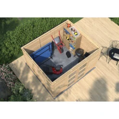 Abri De Jardin En Bois Massif 8,9m² SHELTY MODERN – Madriers 28mm – Toiture En Acier – Forest Style -Jardin Soldes abri de jardin en bois massif 89m shelty modern madriers 28mm toiture en acier forest style 3