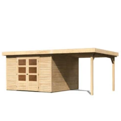 Abri De Jardin En Bois Massif 9,24m² Askola 6 Avec Appentis 240cm – Karibu -Jardin Soldes abri de jardin en bois massif 924m askola 6 avec appentis 240cm woodfeeling 3