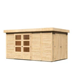 Abri De Jardin En Bois Massif 9,27m² Retola 6 Avec Armoire Intégrée – Karibu -Jardin Soldes abri de jardin en bois massif 927m retola 6 avec armoire integree woodfeeling 2