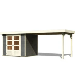 Abri De Jardin En Bois Massif Gris Terre 5,25m² Askola 3 Avec Appentis 280cm – Karibu 10 Abri De Jardin En Bois Massif Gris Terre 5,25m² Askola 3 Avec Appentis 280cm – Karibu -Jardin Soldes abri de jardin en bois massif gris terre 525m askola 3 avec appentis 280cm woodfeeling 2