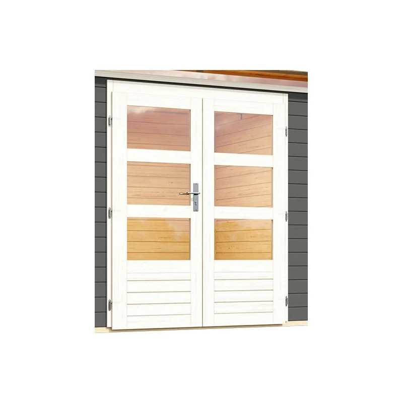 Abri De Jardin En Bois Massif Gris Terre 8,88m² Kastorf 7 Avec Appentis 320cm Et Paroi Arrière – Karibu 6 Abri De Jardin En Bois Massif Gris Terre 8,88m² Kastorf 7 Avec Appentis 320cm Et Paroi Arrière – Karibu – Image 4