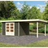 Abri De Jardin En Bois Massif Gris Terre 9,24m² Askola 6 Avec Appentis 280cm – Karibu -Jardin Soldes abri de jardin en bois massif gris terre 924m askola 6 avec appentis 280cm woodfeeling