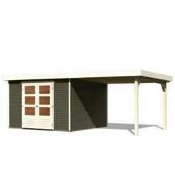 Abri De Jardin En Bois Massif Gris Terre 9,24m² Askola 6 Avec Appentis 280cm – Karibu 10 Abri De Jardin En Bois Massif Gris Terre 9,24m² Askola 6 Avec Appentis 280cm – Karibu -Jardin Soldes abri de jardin en bois massif gris terre 924m askola 6 avec appentis 280cm woodfeeling 2