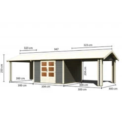 Abri De Jardin En Bois Massif Gris Terre 9,24m² Theres 7 Avec Deux Auvents – Karibu 10 Abri De Jardin En Bois Massif Gris Terre 9,24m² Theres 7 Avec Deux Auvents – Karibu -Jardin Soldes abri de jardin en bois massif gris terre 924m theres 7 avec deux auvents karibu 2