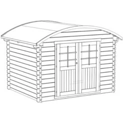 Abri De Jardin En Bois Traité Autoclave 28mm 7,09m² Toit Berceau SOLID -Jardin Soldes abri de jardin en bois traite autoclave 28mm 709m toit berceau solid 4