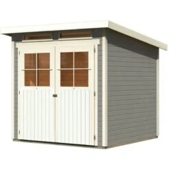 Abri De Jardin En Bois Vitrifié Gris 19mm 4.62m² Glücksburg 3 - Karibu -Jardin Soldes abri de jardin en bois vitrifie gris 19mm 462m glucksburg 3 karibu 2