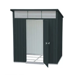 Abri De Jardin En Métal Anthracite 3,92m² + Kit D'ancrage + Kit De Fondation DURAMAX -Jardin Soldes abri de jardin en metal anthracite 392m duramax kit d ancrage kit de fondation 3