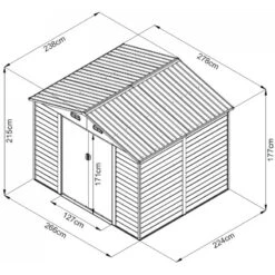 Abri De Jardin En Métal Aspect Bois 6,62m² + Kit D'ancrage - X-METAL -Jardin Soldes abri de jardin en metal aspect bois 662m kit d ancrage x metal 3