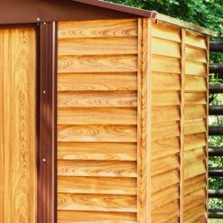 Abri De Jardin En Métal Aspect Bois 6,62m² + Kit D'ancrage - X-METAL -Jardin Soldes abri de jardin en metal aspect bois 662m kit d ancrage x metal 4