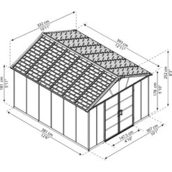 Abri De Jardin En Polycarbonate 11,7m² Sans Plancher YUKON - Palram - Canopia -Jardin Soldes abri de jardin en polycarbonate 117m sans plancher yukon palram 2