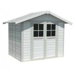 Abri De Jardin En PVC 4,9m² DECO Blanc Et Gris Vert Grosfillex + Kit Ancrage Offert -Jardin Soldes abri de jardin en pvc 49m deco blanc et gris vert grosfillex 3