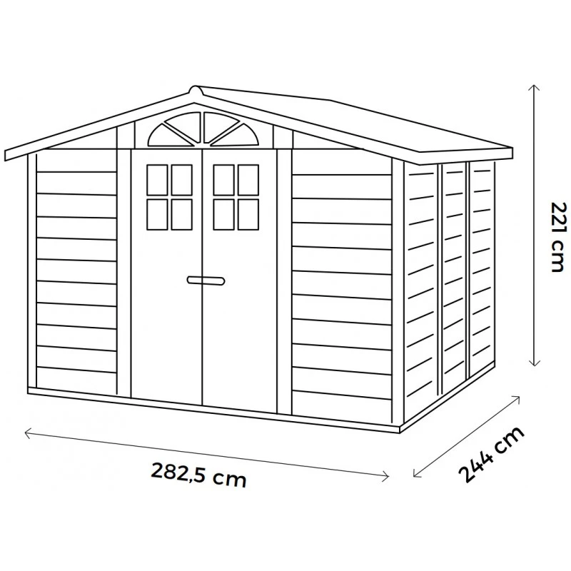 Abri De Jardin En PVC 6,85m² Avec Plancher Evo Tuscany 280 – Garofalo 4 Abri De Jardin En PVC 6,85m² Avec Plancher Evo Tuscany 280 – Garofalo – Image 2