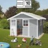 Abri De Jardin En PVC 7,5m² DECO Gris Clair Et Blanc Grosfillex + Kit Ancrage Offert 1 Abri De Jardin En PVC 7,5m² DECO Gris Clair Et Blanc Grosfillex + Kit Ancrage Offert -Jardin Soldes abri de jardin en pvc 75m deco gris clair et blanc grosfillex