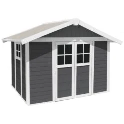Abri De Jardin En PVC 7,5m² DECO Gris Foncé Et Blanc Grosfillex + Kit Ancrage Offert 9 Abri De Jardin En PVC 7,5m² DECO Gris Foncé Et Blanc Grosfillex + Kit Ancrage Offert -Jardin Soldes abri de jardin en pvc 75m deco gris fonce et blanc grosfillex 1