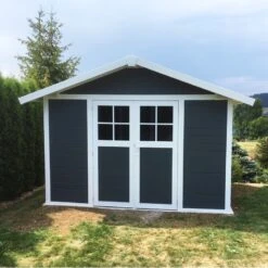 Abri De Jardin En PVC 7,5m² DECO Gris Foncé Et Blanc Grosfillex + Kit Ancrage Offert 10 Abri De Jardin En PVC 7,5m² DECO Gris Foncé Et Blanc Grosfillex + Kit Ancrage Offert -Jardin Soldes abri de jardin en pvc 75m deco gris fonce et blanc grosfillex 2