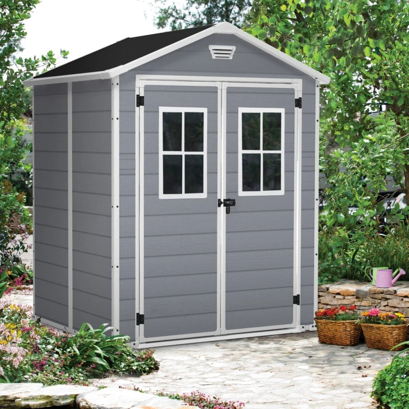 Abri De Jardin En Résine 2,8m² Gris Clair Premium 65 DPF + Plancher Keter 3 Abri De Jardin En Résine 2,8m² Gris Clair Premium 65 DPF + Plancher Keter