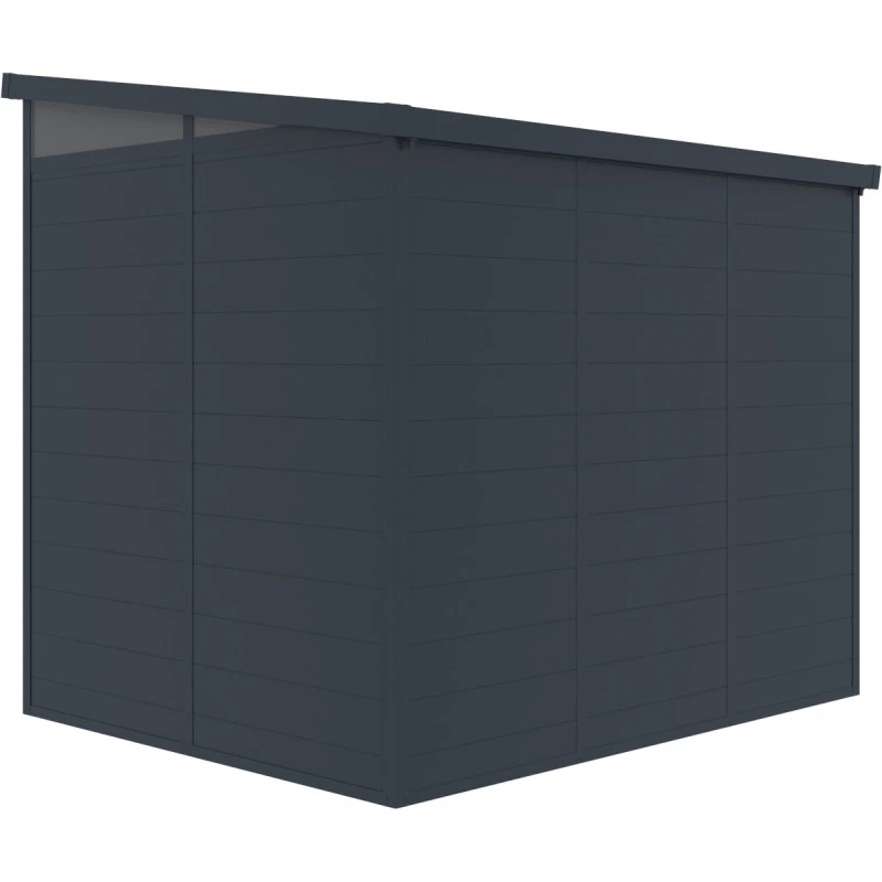 Abri De Jardin En Résine 4,10m² Anthracite Toit Monopente Skylight + Plancher - Jobu 6 Abri De Jardin En Résine 4,10m² Anthracite Toit Monopente Skylight + Plancher - Jobu – Image 4