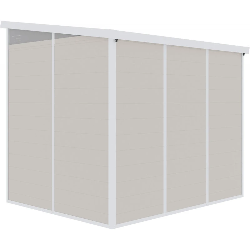 Abri De Jardin En Résine 4,10m² Beige Toit Monopente Skylight + Plancher - Jobu 6 Abri De Jardin En Résine 4,10m² Beige Toit Monopente Skylight + Plancher - Jobu – Image 4