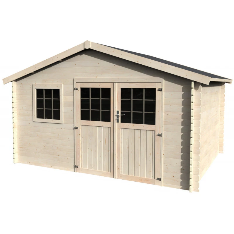 Abri De Jardin Frévent 14,10m² En Bois Massif 28mm Avec Double Porte Et Fenêtre – Décor Et Jardin 3 Abri De Jardin Frévent 14,10m² En Bois Massif 28mm Avec Double Porte Et Fenêtre – Décor Et Jardin