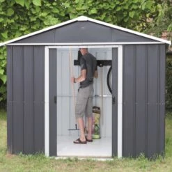 Abri De Jardin Métal Anthracite 12m² + Kit D'ancrage Inclus - YARDMASTER 10 Abri De Jardin Métal Anthracite 12m² + Kit D'ancrage Inclus - YARDMASTER -Jardin Soldes abri de jardin metal anthracite 12m kit d ancrage inclus yardmaster 2