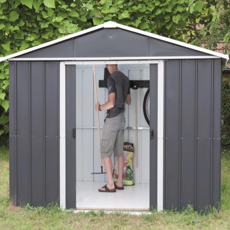 Abri De Jardin Métal Anthracite 12m² + Kit D'ancrage Inclus - YARDMASTER 5 Abri De Jardin Métal Anthracite 12m² + Kit D'ancrage Inclus - YARDMASTER – Image 3