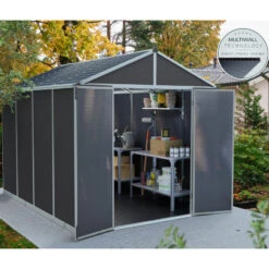 Abri De Jardin RUBICON 7,2m² En Aluminium Et Polycarbonate - Palram - Canopia -Jardin Soldes abri de jardin rubicon 237x303cm en aluminium et polycarbonate palram canopia 3