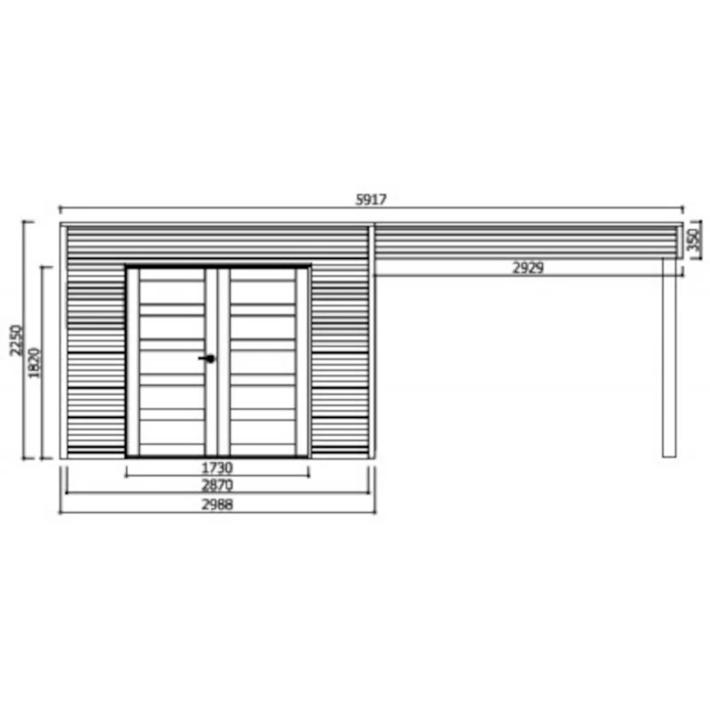 Abri De Jardin Tarento 17,04m² En Bois Traité Autoclave 19mm Avec Terrasse Couverte - SOLID 4 Abri De Jardin Tarento 17,04m² En Bois Traité Autoclave 19mm Avec Terrasse Couverte - SOLID – Image 2