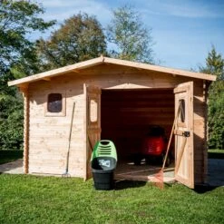 Abri De Jardin En Douglas DOMMAR 15,27m² Madriers 28mm + Couverture Onduline - HABRITA -Jardin Soldes abri dommar 1527m en madriers douglas 28mm sans plancher habrita 4