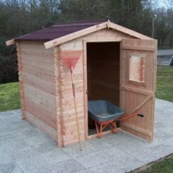 Abri De Jardin En Douglas DUBLIN 4,28m² Madriers 28mm + Couverture Onduline - HABRITA -Jardin Soldes abri dublin 428m en madriers douglas 28mm sans plancher habrita 5