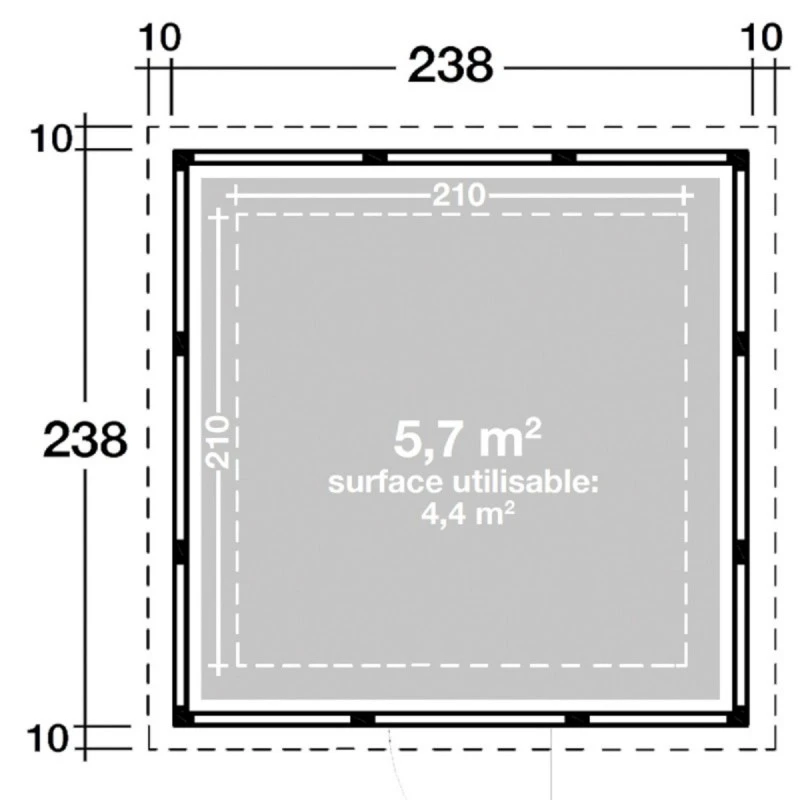 Abri En Acier Galvanisé Gris Clair 5,7m² Eleganto 2424 Telluria 4 Abri En Acier Galvanisé Gris Clair 5,7m² Eleganto 2424 Telluria – Image 2