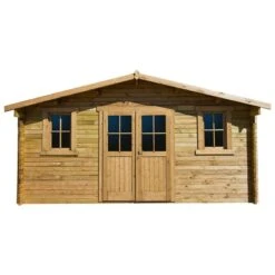 Abri En Bois Massif 16m² PLUS 28mm Traité Teinté Marron Gardy Shelter 12 Abri En Bois Massif 16m² PLUS 28mm Traité Teinté Marron Gardy Shelter -Jardin Soldes abri en bois massif 16m plus 28mm traite teinte marron gardy shelter 4