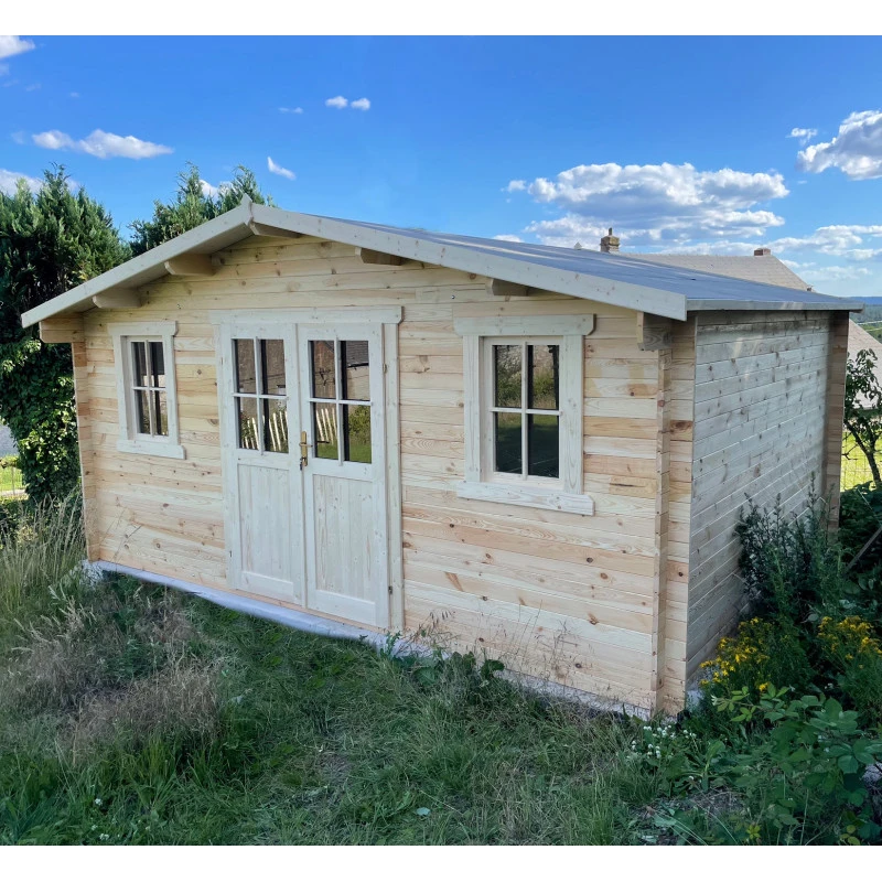 Abri En Bois Massif 19,82m² PLUS - Madriers 28mm Gardy Shelter 4 Abri En Bois Massif 19,82m² PLUS - Madriers 28mm Gardy Shelter – Image 2