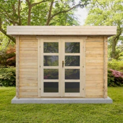 Abri En Bois Massif 9m² MODERNE - Madriers 40mm Gardy Shelter -Jardin Soldes abri en bois massif 9m moderne madriers 40mm gardy shelter 2