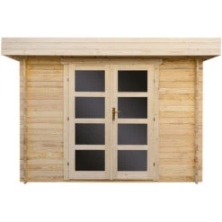 Abri En Bois Massif 9m² MODERNE - Madriers 40mm Gardy Shelter -Jardin Soldes abri en bois massif 9m moderne madriers 40mm gardy shelter 5