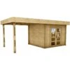 Abri En Bois Massif 9m² MODERNE + Terrasse 7m² Gardy Shelter