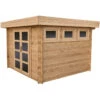 Abri En Bois Massif 9m² MODERNE Traité Marron 40mm Gardy Shelter -Jardin Soldes abri en bois massif 9m moderne traite marron 40mm gardy shelter