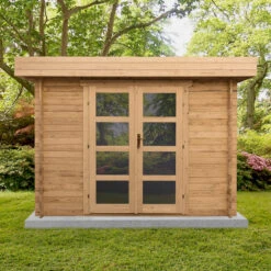 Abri En Bois Massif 9m² MODERNE Traité Marron 40mm Gardy Shelter 10 Abri En Bois Massif 9m² MODERNE Traité Marron 40mm Gardy Shelter -Jardin Soldes abri en bois massif 9m moderne traite marron 40mm gardy shelter 2