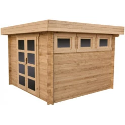 Abri En Bois Massif 9m² MODERNE Traité Marron 40mm Gardy Shelter 12 Abri En Bois Massif 9m² MODERNE Traité Marron 40mm Gardy Shelter -Jardin Soldes abri en bois massif 9m moderne traite marron 40mm gardy shelter 4