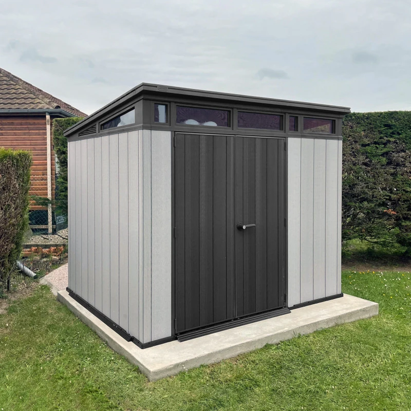 Abri Monopente En Résine Brossée Brossium 6m² + Plancher KETER 4 Abri Monopente En Résine Brossée Brossium 6m² + Plancher KETER – Image 2