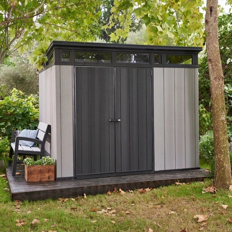 Abri Monopente En Résine Brossée Brossium 6m² + Plancher KETER 5 Abri Monopente En Résine Brossée Brossium 6m² + Plancher KETER – Image 3