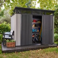 Abri Monopente En Résine Brossée Brossium 6m² + Plancher KETER