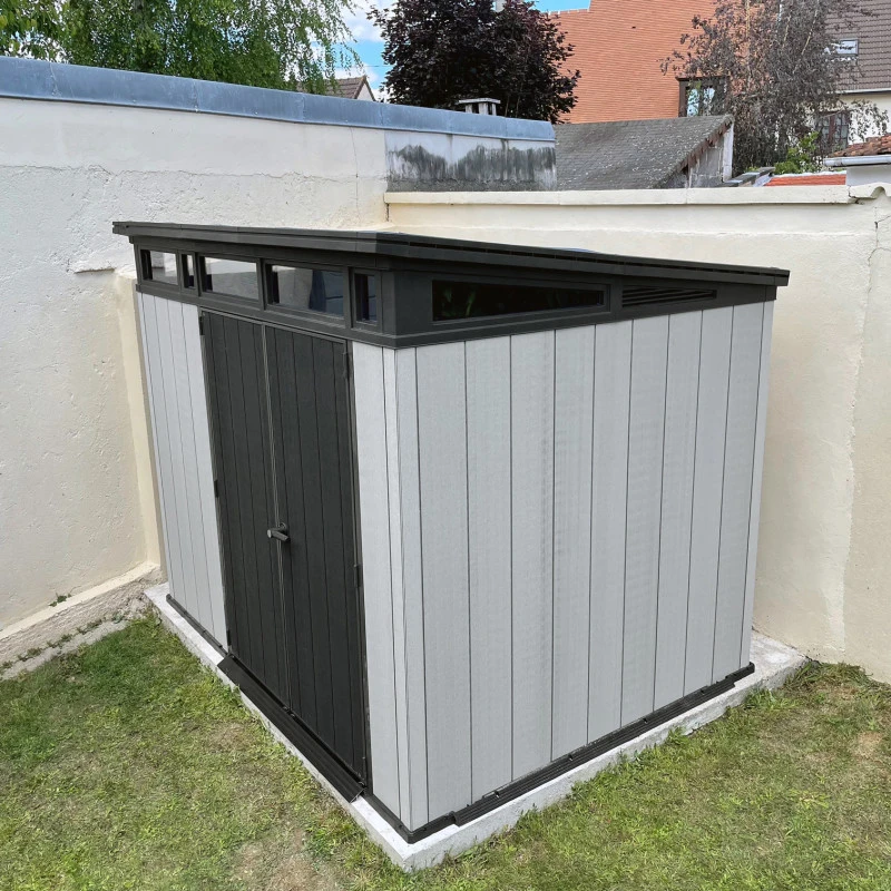 Abri Monopente En Résine Brossée Brossium 6m² + Plancher KETER 8 Abri Monopente En Résine Brossée Brossium 6m² + Plancher KETER – Image 6