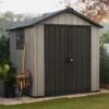 Abri En Résine Brossée Oakland 757 Brossium 5,1m² + Plancher - Keter -Jardin Soldes abri en resine brossee oakland 757 brossium 51m plancher keter