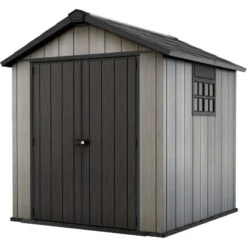 Abri En Résine Brossée Oakland 757 Brossium 5,1m² + Plancher - Keter -Jardin Soldes abri en resine brossee oakland 757 brossium 51m plancher keter 2