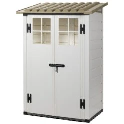 Abri Monopente 1,32m² En PVC Avec Plancher Evo Tuscany 100 – Garofalo -Jardin Soldes abri monopente 132m en pvc avec plancher evo tuscany 100 garofalo 1