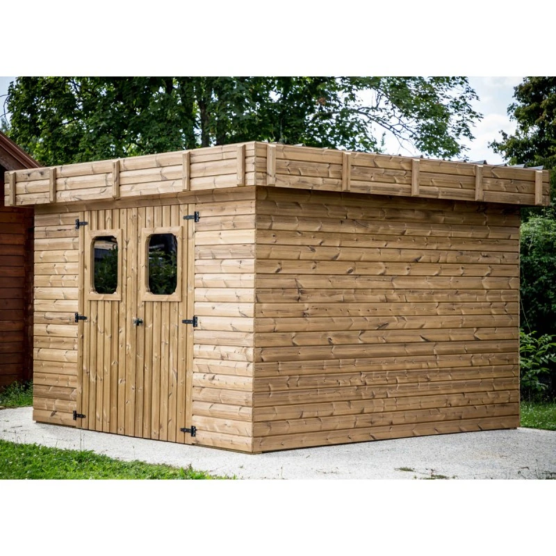 Abri Thalasso 11,22m² En Bois Thermo Traité Toit Plat En Acier HABRITA 3 Abri Thalasso 11,22m² En Bois Thermo Traité Toit Plat En Acier HABRITA