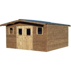 Abri Thermabri 19,69m² En Bois Thermo Traité Toiture En Acier HABRITA -Jardin Soldes abri thermabri 1969m en bois thermo traite toiture en acier habrita 5
