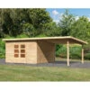 Abri Toit Plat 13,60m² Bois Massif 40mm Northeim 5 Avec Appentis 330cm – Karibu -Jardin Soldes abri toit plat 1360m bois massif 40mm northeim 5 avec appentis 330cm woodfeeling