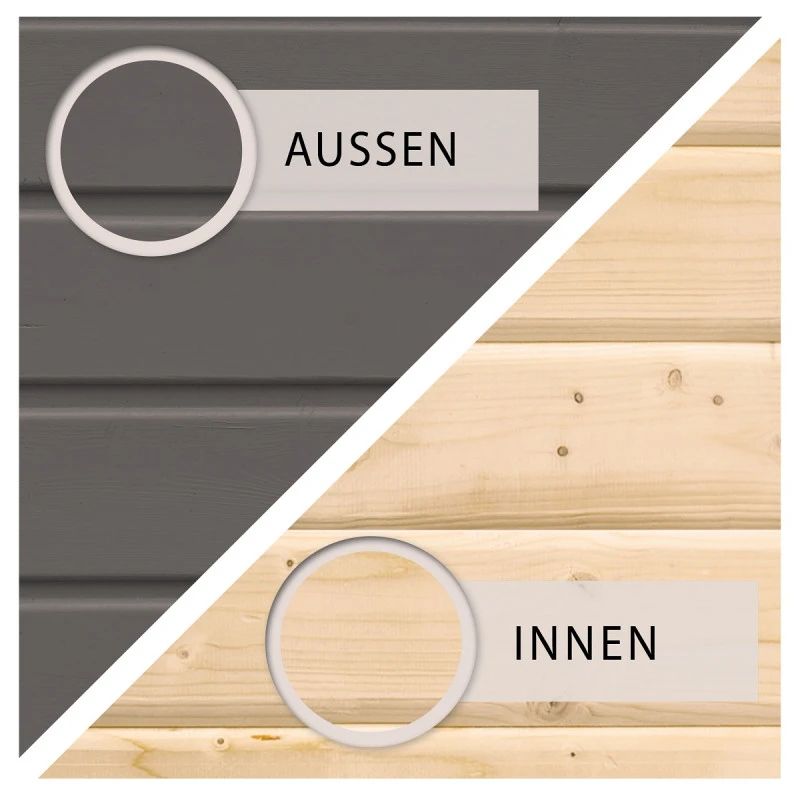 Abri Toit Plat 13,60m² Bois Massif Gris Terre 40mm Northeim 5 – Karibu 7 Abri Toit Plat 13,60m² Bois Massif Gris Terre 40mm Northeim 5 – Karibu – Image 5