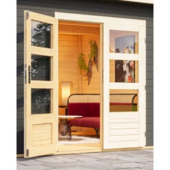 Abri Toit Plat 13,60m² Bois Massif Gris Terre 40mm Northeim 5 – Karibu 13 Abri Toit Plat 13,60m² Bois Massif Gris Terre 40mm Northeim 5 – Karibu -Jardin Soldes abri toit plat 1360m bois massif gris terre 40mm northeim 5 woodfeeling 5